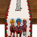 Nepnuser Derby Table Runner Run for The Roses Kentucky Horse Racing Party Decoration Home Kitchen Dining Room Decor (13" x 120")