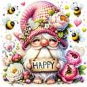 Gnome Diamond Paintings Kits for Adults, Flower Diamond Art Kits Full Drill Diamond Dots Paint with Diamonds Gem Arts and Crafts for Beginner Home Wall Decor