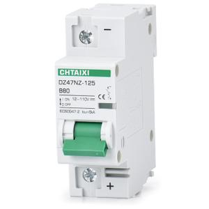 12V-110V DC Miniature Circuit Breaker, 80 Amp 1 Pole Battery Breaker Protector for Solar PV System and RV, Thermal Magnetic Trip, DIN Rail Mount, High Current DC Disconnect Switch MCB 1P B80