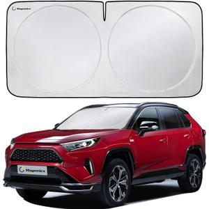 Magnelex Car Windshield Sunshade | Advanced Light-Blocking Protection | Foldable Sun Shade with Mirror Cut-Out Keeps Your Vehicle Cool | Fit for Cars, Trucks, and SUVs | Medium (62 x 32 in)