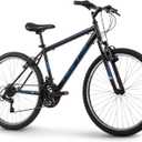 Huffy Stone Mountain Mens 26 Inch Mountain Bike, Matte Black Frame, 21-Speed Shimano Twist Shifting, Front Suspension, Comfort Saddle