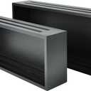 Bathroom Decor Box,Wooden Toilet Tank Topper Basket Tray,Back of Toilet Basket for Paper Storage Bathroom Counter Organizer (Black, Set of 2 Pieces)