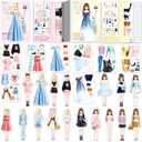JHGCVX Magnetic Dress Up Paper Dolls for Girls Ages 4-7, Pretty Princess Game Paper Dolls Dress Up Toys, Creating Imaginative Birthday Gifts