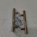 goldenwarm 2-Pack Gold Cabinet Drawer Pulls Kitchen Hardware Brushed Brass Cabinet Handles T-Bar Door Pull Knobs 3in Hole Centers, 5in Overall Length