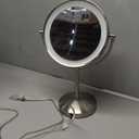 Conair Lighted Makeup Mirror, Double-Sided LED Vanity Mirror with 1X/10X Magnification, 3 Light Settings, 3 Modes, 360° Rotation, Satin Nickel Finish