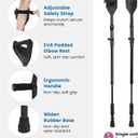 Ergonomic Forearm Crutches Spring Assist Crutches for Adults,Comfortable and Height Adjustable Arm Crutches Forearm with Anti-Slip Base,Walking Crutches with Cuffs, Not a Pair (Black)