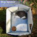 Fhiny Stray Cats Shelter, Waterproof Outdoor Cat House Foldable Warm Pet Cave for Winter Wild Animal Tent Bed Anti-Slip Kitten Cave for Feral Cat Dog Puppy Weatherproof Black (M:15.7"13.7"15.7")