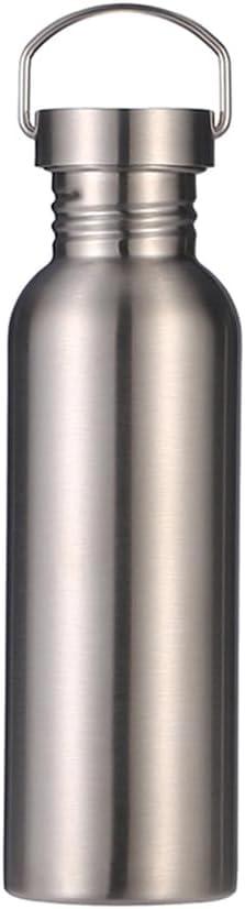Stainless Steel Water Bottle Single Wall Metal Bottle Large Camping Water Cup with Handle Wide Mouth Leak Proof Lightweight Sports Kettle Cup (25 oz)