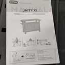 Keter Unity XL Portable Outdoor Table with Stainless Steel Top for Kitchen Prep and Outdoor Storage Cabinet for Grilling Accessories, Dark Grey