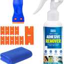 Adhesive Remover Spray with Scraper & Towel - Gentle Formula Dissolves Glue, Stickers, Tape, Gum & Grease on Painted, Metal, Plastic & Glass | Streak-Free (4.4oz/130ml)