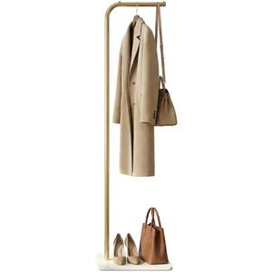 Coat Rack, L-Shaped Freestanding Metal Clothes Stand with Sintered Stone Base, Stable & Sturdy Storage for Coats, Hats, Bags, and Scarves, Ideal for Entryway, Office, and Bedroom, 15.7" x 9.8" x 67"