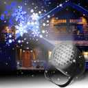 Snowfall Light Projector, Christmas Rotating Snowflake Projector Lamp [2025 Updated] with White Blue Snow for Indoor Decoration Lighting on Halloween Holiday Birthday Wedding