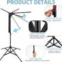 Foldable Clothes Drying Rack, 6 Rod Umbrella Style Height Adjustable Carbon Steel Laundry Stand with 40 Windproof Hooks, Collapsible Space Saving Tripod Garment Dryer for Indoor Backyard Outdoor, One Size