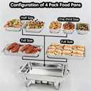Chafing Dishes for Buffet, 11Qt, 4 Pack, Silver