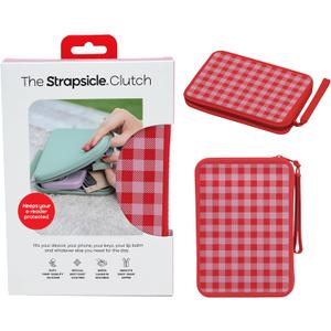 Strapsicle Silicone Clutch for Kindle & E-Readers - Multi-Purpose Bag for Phone, Wallet & Keys - Fits 6'' Kindles, Kobos, Nook, 6.8" Paperwhite, iPad mini 6 - Anti-Dust Coating (Gingham)