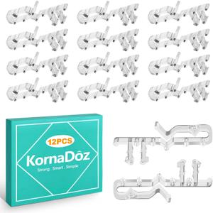 2 x 12 Pack 2-1/8 Inch Valance Clips for Blinds, Clear Plastic Blind Valance Replacement Clips for Wood or Faux Wood Window Blinds with Groove Back, Hidden Invisible Design Blind Cover Clips