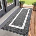 OLANLY Indoor Door Mat, 47x20, Non-Slip Absorbent Resist Dirt Entrance Mat, Washable Low-Profile Inside Entry Doormats for Entryway, Black