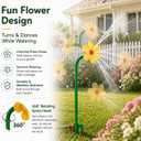 Yellow Push-to-Fit Drip Irrigation Emitters,Water Sprinkler, 360 Rotating Crazy Daisy Dancing Flower Water Sprinklers for Lawn Garden Flower Bed Watering, Sprinkler for Dogs Yard