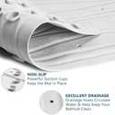 ComfiLife Bath Mat for Bathroom Tub and Shower  Non Slip Extra Large Bathtub Mat with Drain Holes & Suction Cups  Machine Washable Rubber Mats to Keep Bathtub Clean (Cream, Wave 16" x 40")