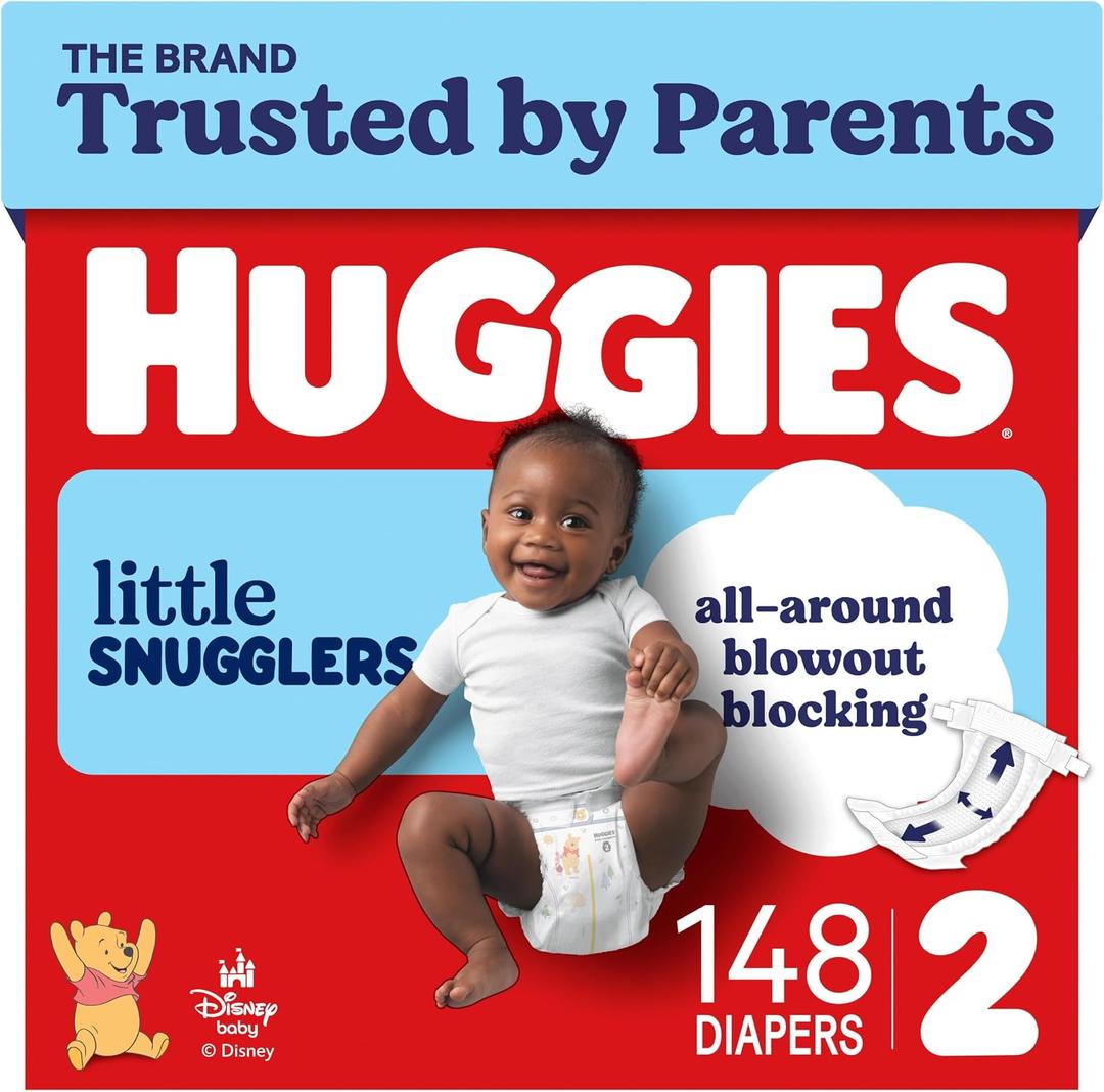Huggies Little Snugglers Diapers Size 2, 148 Count