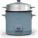 bella 16 Cup Rice Cooker with Steamer, Dishwasher Safe Steaming Basket, Rice Paddle and Measuring Cup, Removable Nonstick Cooking Bowl, Automatic Keep Warm Function, 400 Watt, Surf