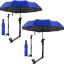Shinylin 2 Pcs Beach Umbrella with Adjustable Universal Clamp Upf 50+ Automatic Open and Close Windproof Travel Portable Golf Umbrella for Beach Chair, Stroller, Fishing