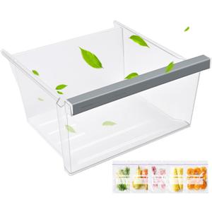 UPGRADED W11162443 Refrigerator Crisper Drawer Compatible with Whirlpool Crisper Drawer W11046494 Maytag Crisper Drawer Replacement WRS315SDHZ WRS321SDHZ WRS325SDHZ WRS315SDHM MSS25N4MKZ Upper Drawer