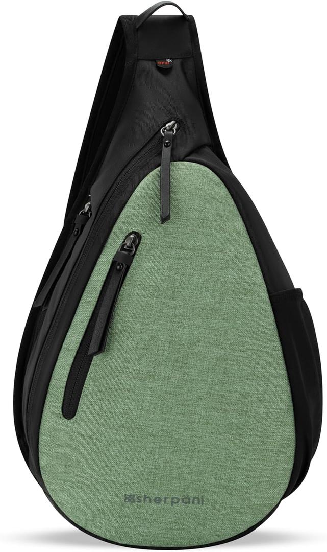 Sherpani Esprit, Anti Theft Sling Bag, Sling Backpack, Crossbody Backpack, Fits 10 inch Tablet (One Size, Basil)
