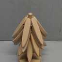 Kinnsto Wooden Trivets for Hot Dishes Mat Coasters Pot Plate Bowl Teapot for Kitchen Natural Foldable Stackable Christmas Tree  Set of 4