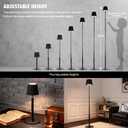 Modern LED Floor Lamp for Living Room, Tall Standing Lamp for Corner, Reading, Cordless, Rechargeable, Dimmable, Height Adjustable for Table, Desk, Outdoor, Patio, Bedroom, Black