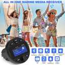 Boat Radio Marine Stereo Receiver,Waterproof Digital Multimedia MP5 Player, 3" LCD Display, Wireless Connection,No CD Player,AM/FM Tuner,AUX USB Preset EQ Subwoofer, for Car,Boat, ATV, Motorcycle, RV