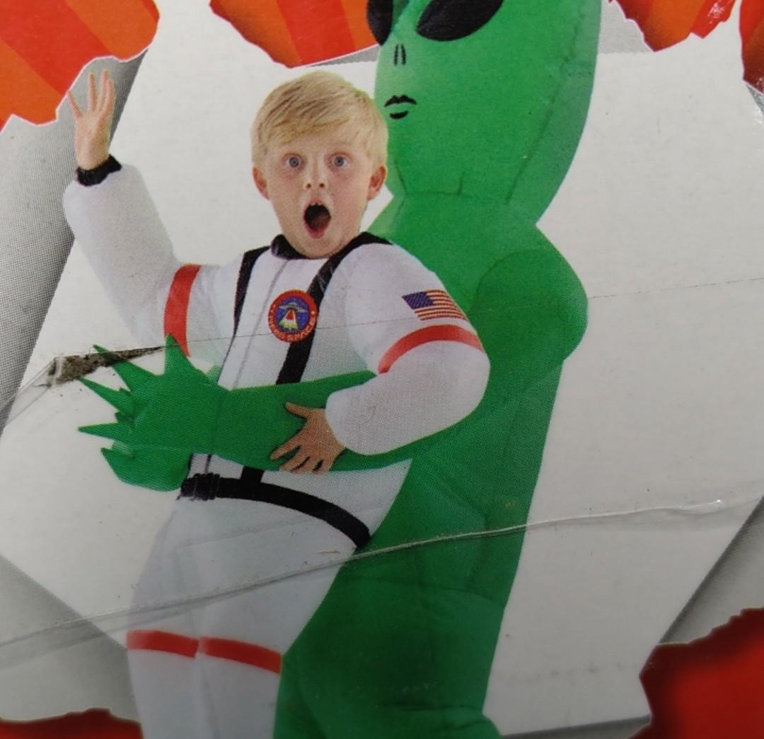 Morph Kids Astronaut Inflatable Alien Costume, Blow Up Alien Outfit, Aliens Blow Up Costume Kids, Inflatable Costumes