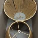 Small Rattan Lamp Shades Set of 2, Boho Lamp Shades for Table Lamps, 5.5" Top x 10" Bottom x 6.6" High, Wicker Lampshade Replacement for Bedroom, Hand Woven, Spider, Bulb Clip Adapters Included