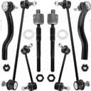 8Pcs Suspension Kit Front & Rear Stabilizer Sway Bar End Link + Front Inner & Outer Tie Rod Ends Fit For Acura MDX 2007-2013 Replace# K750124 K90716 K90717 ES800825 ES800824 EV800578