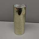 WGVI Hurricane Candle Holder Sleeve, W: 4", Ht: 12", Gold Speckled Glass Cylinder Open Both Ends, Chimney Tube Shade, 1 Piece