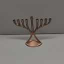 Contemporary Hanukkah Menorah, Polished, Non-tarnishing, Holds Most Hanukkah Candles (Copper)