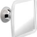 MIRRORVANA Fogless Shower Mirror for Shaving with Upgraded Suction-Cup, 1X Magnifying, 6.3 x 6.3 Inch (Translucent Frame, Grey Suction)