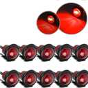 Partsam 10pcs 3/4" Red LED Clearance Marker Lights - Trailer Bullet Grommet Lights with Dual Function & 3 Wire Connection