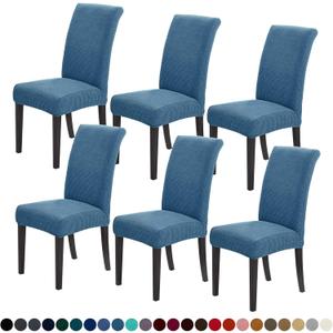 Joccun Chair Covers for Dining Room Set of 6,Chair Slipcovers Stretch Dining Room Chair Covers Seat Protector,Washable Parsons Chair Cover for Home,Hotel,Banquet(Dark Blue,6 Pack)