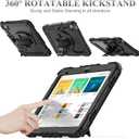 SEYMAC stock Case for iPad (A16) 11th/10th Generation 11''/10.9'' 2025/2022, Full-Body Drop Protection Case with Screen Protector &360 Rotate Hand Strap/Stand, Black