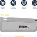 Right Passenger Side Sun Visor for Honda Civic 2006 2007 2008 2009 2010 2011 EX LX Sedan SI Coupe, Replace for 83230-SNA-A01ZA Gray, Without Light
