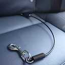 Leash Boss Dog Car Seat Belt Restraint - No-Chew Heavy Duty Car Seatbelt for Pets - 5 Sizes - Coated Steel Rope to Prevent Chewing (16 in) - Restraints for Dogs in Cars - Dog Seat Belt for Car