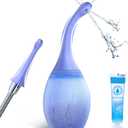 Enema Anal Douches for Men Women - Enema Bulb with Bendable Silicone Nozzles for Men Women Colon Cleanse, Anti Backflow Shower Douche Enema Kit with Lube, Anal Cleansing Feminine Care Douche Bottles