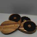 Margarita Salt Rimmer Set, 3 Tier Bar Glass Rimmer Brown Bamboo Sugar and Salt Rimmer Box with 3 Sponges for Manhattan Drinks Bar Party Accessories Cocktail Bartender Tool