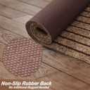 2' x 6' Runner Rugs with Rubber Backing, Indoor Outdoor Utility Carpet Runner Rugs, Stripe Brown, Can Be Used as Aisle for The RV and Boat, Laundry Room and Balcony