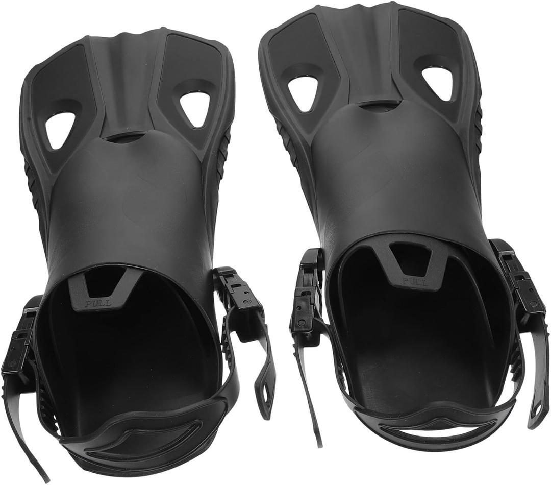 Abaodam Adjustable Swimming Fins for Training and Diving Black Silicone Flippers for Men and Women Moderate Softness Snorkeling Swim Flippers with Quick Adjustment Lightweight Travel L/XL