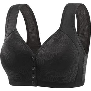 Bras for Women Bras for Older Women Front Closure Bras Push Up Bra No Underwire Full Coverage Front Button, 38B