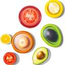Avocado Saver and Tomato Holder, Set of 4 Silicone Fruit Storage Box Reusable Storage Containers for Fridge - Ideal for Garlic, Onions, Lemons, and Potatoes