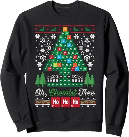 Oh Chemist Tree Merry Christmas Ugly Sweatshirt Sweatshirt
 Large, Black