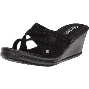 Skechers Cali Women's Rumblers-Beautiful People Wedge Sandal  Black 10
